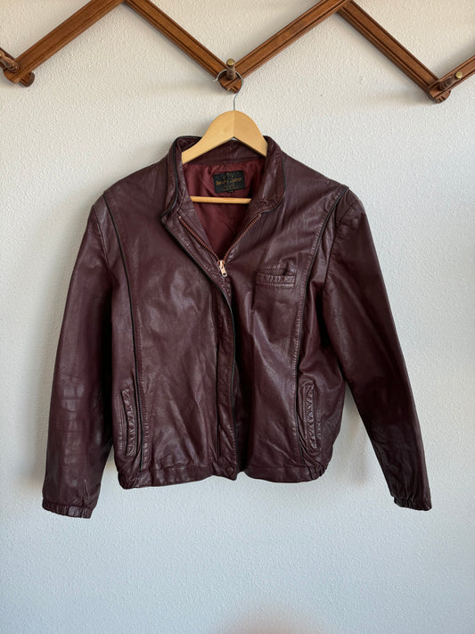 Vintage Leather Bomber Sz S