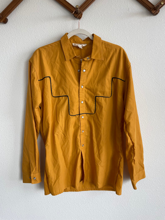 70s Mustard Pearlsnap Sz L