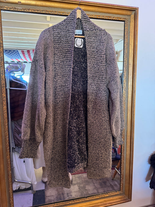 90s textured cardigan duster free size