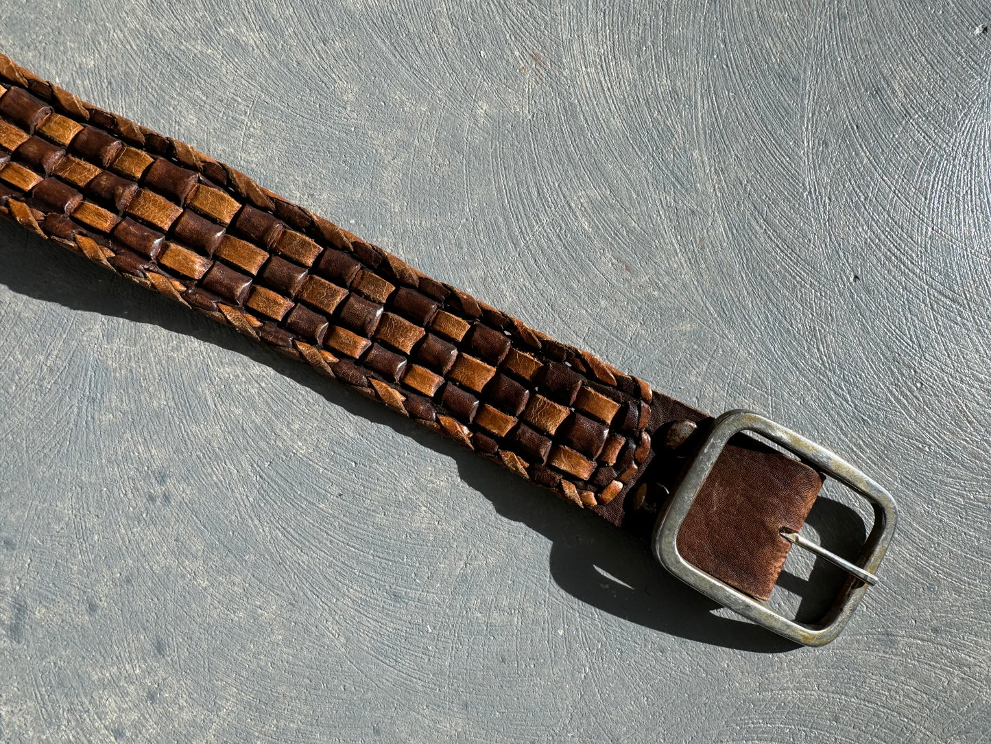 Vintage Leather Checkered Belt