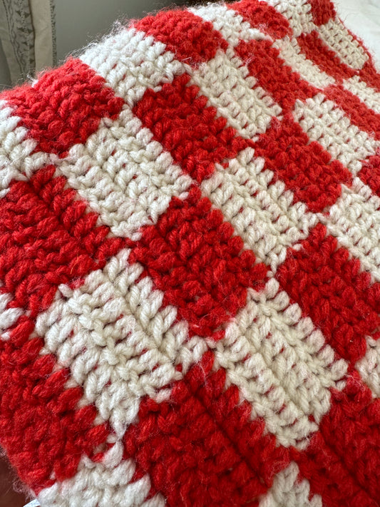 Vintage Checkered Afghan