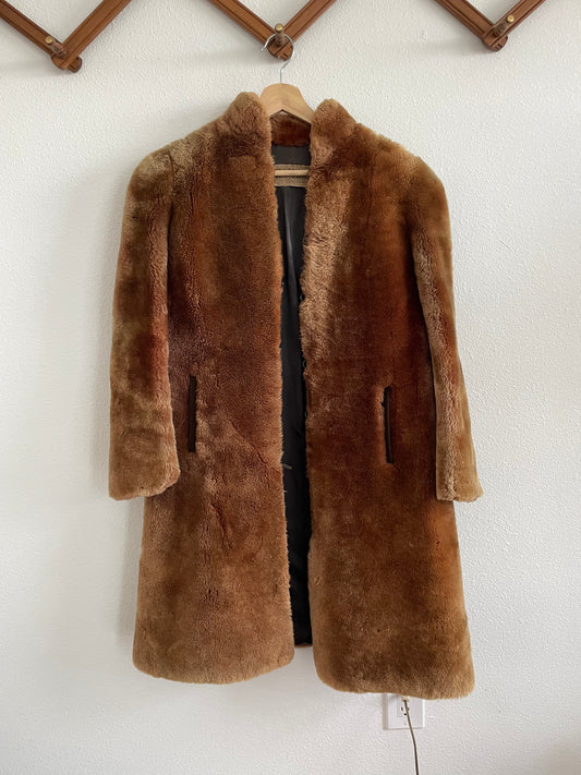 60s Shearling Coat Sz S