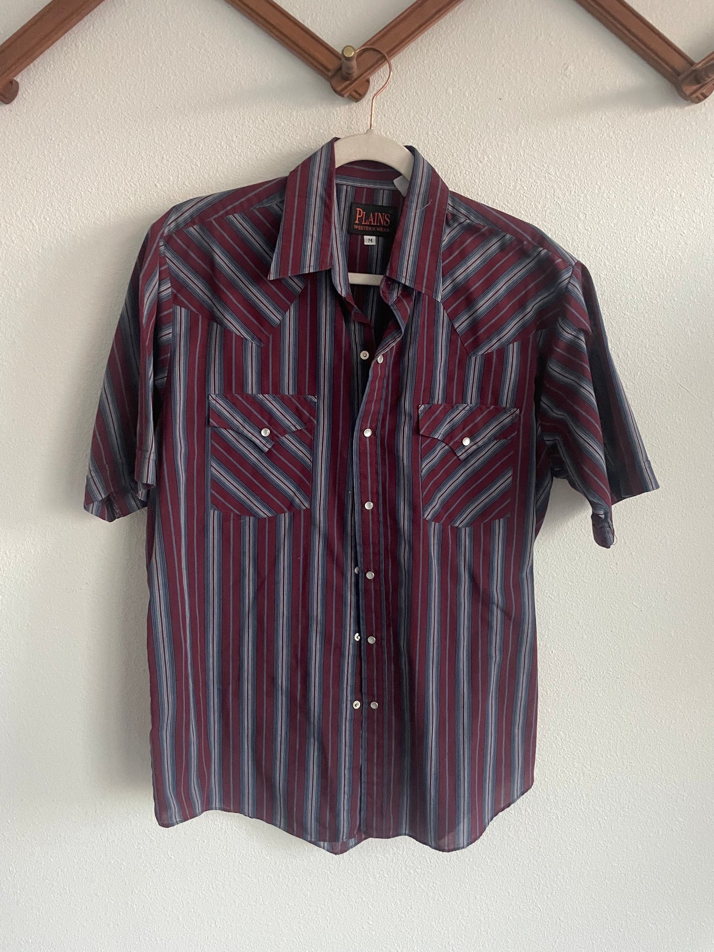Western Maroon Pearlsnap Shortie Sz M