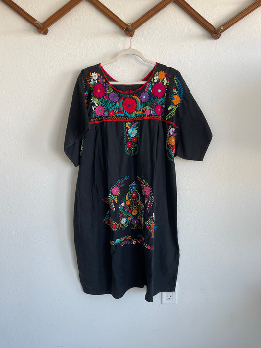 Vintage Embroidered Floral Dress Sz L / XL