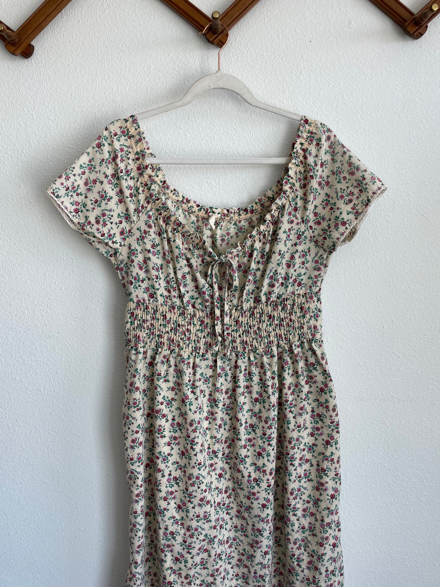 70s cotton floral prarie dress Sz L