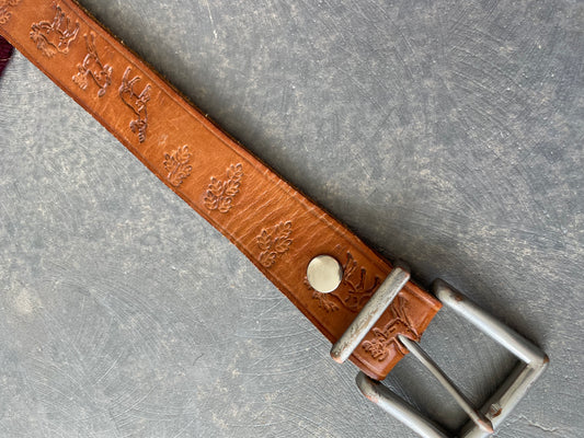 Vintage tooled elk belt