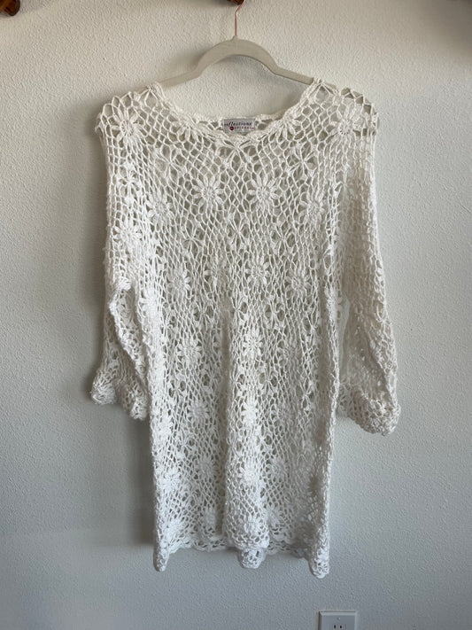 90s Woven White Coverup