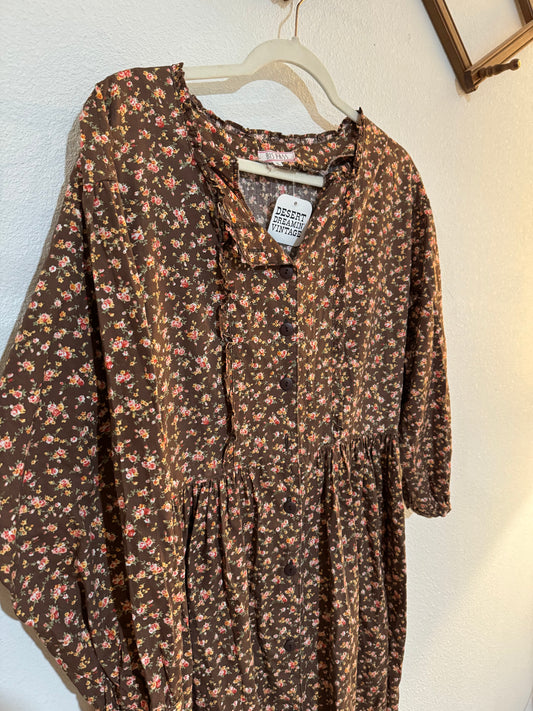 Vintage floral prarie dress Sz L