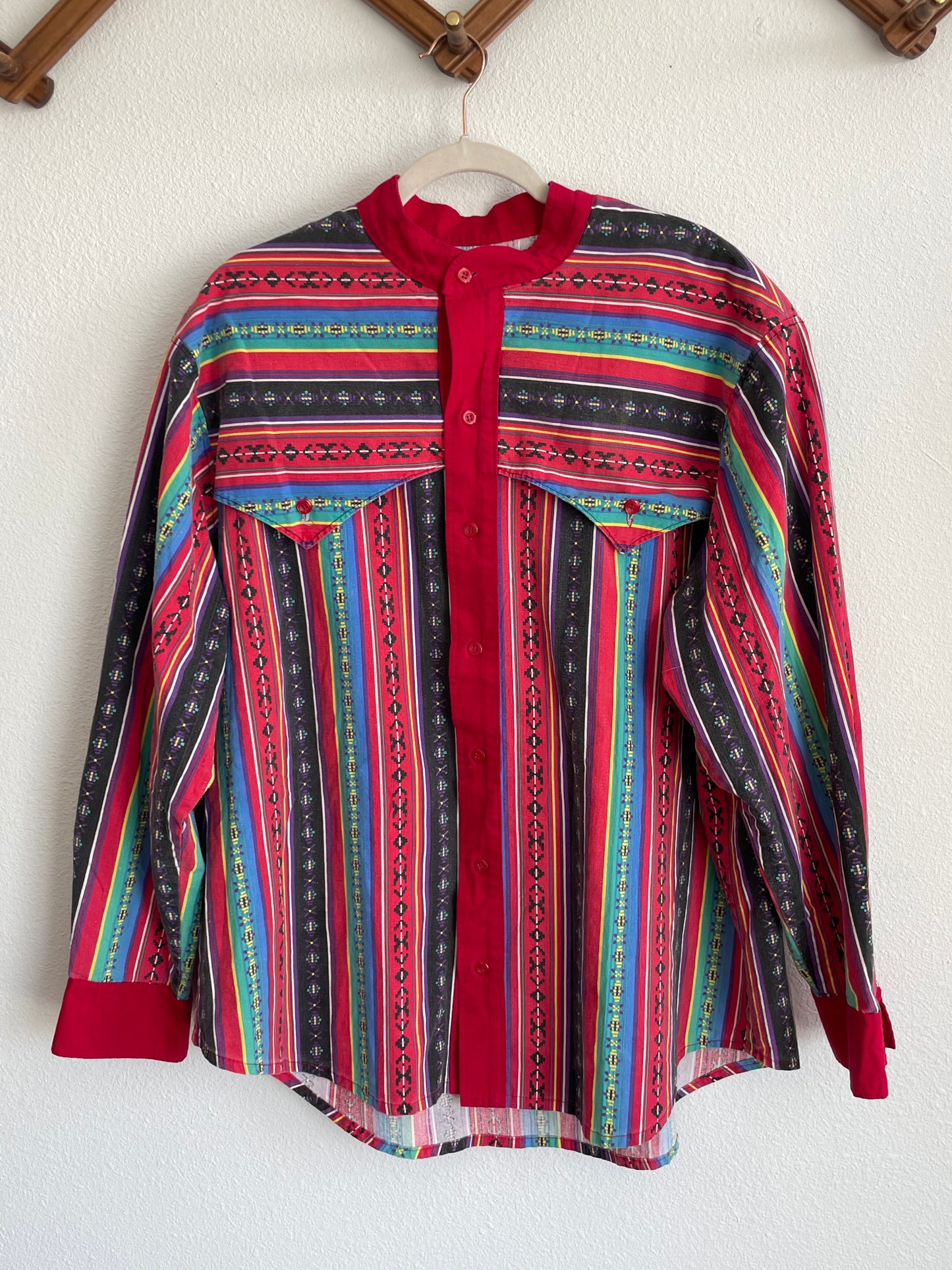 80s Wester red buttonup Sz L - XL