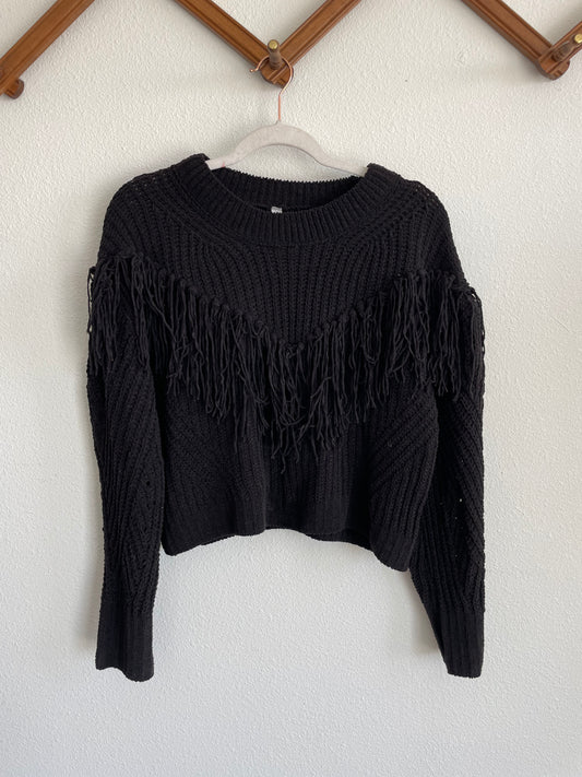 Black fringe sweater Sz M