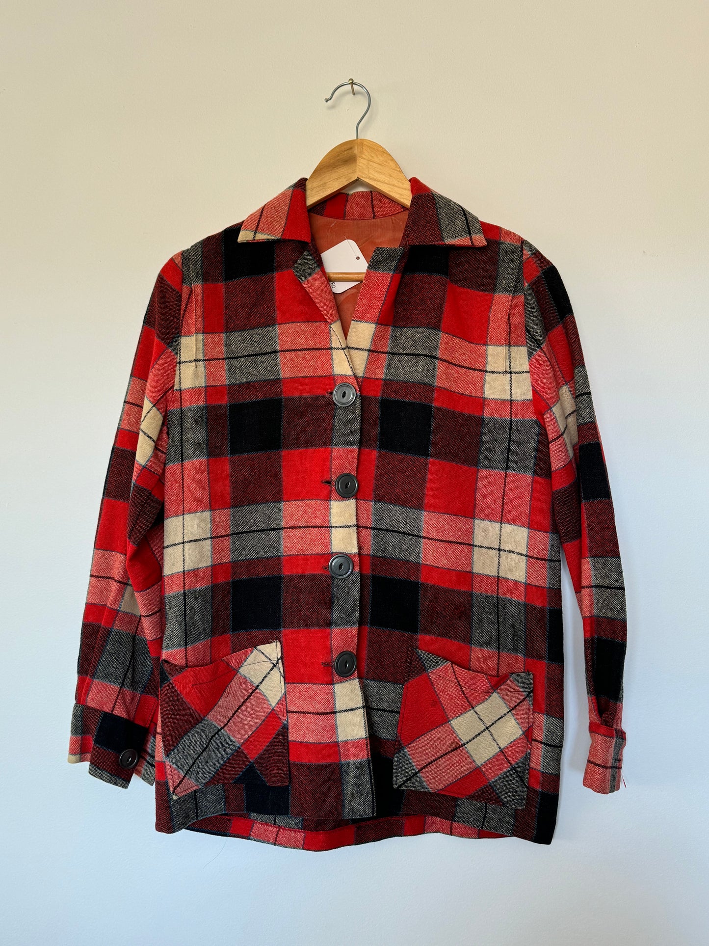 1960s Plaid 49ers Jacket Sz S / M