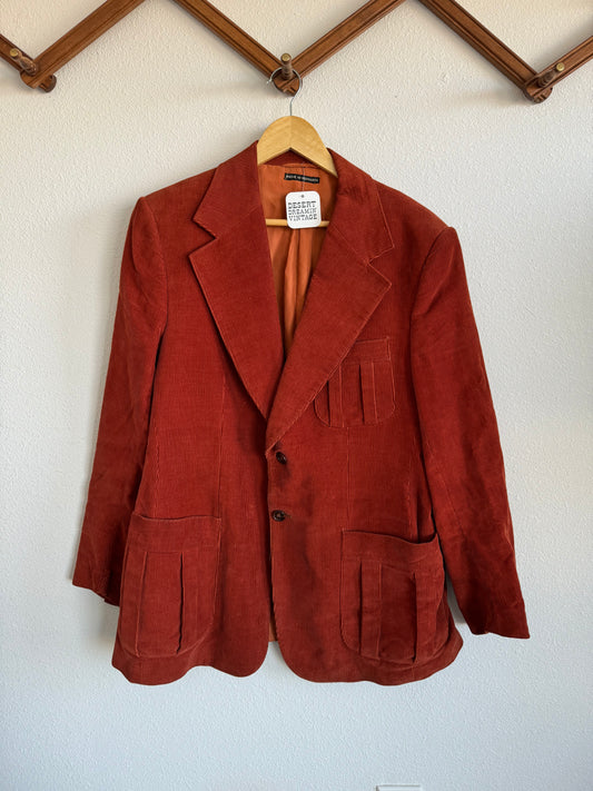 Vintage Rust Orange Corduroy Blazer Sz XL