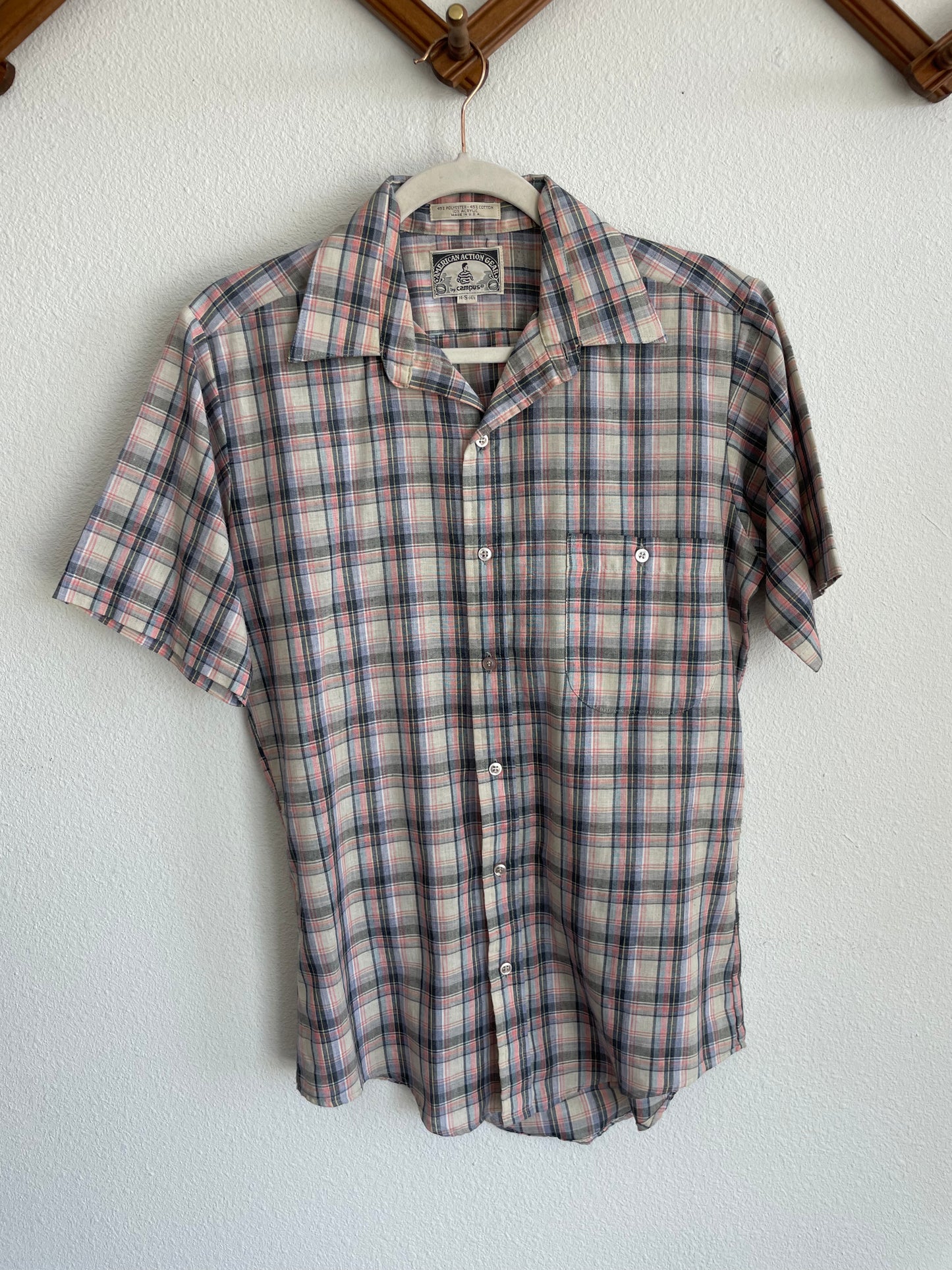 90s cotton Shortsleeve button up Sz M