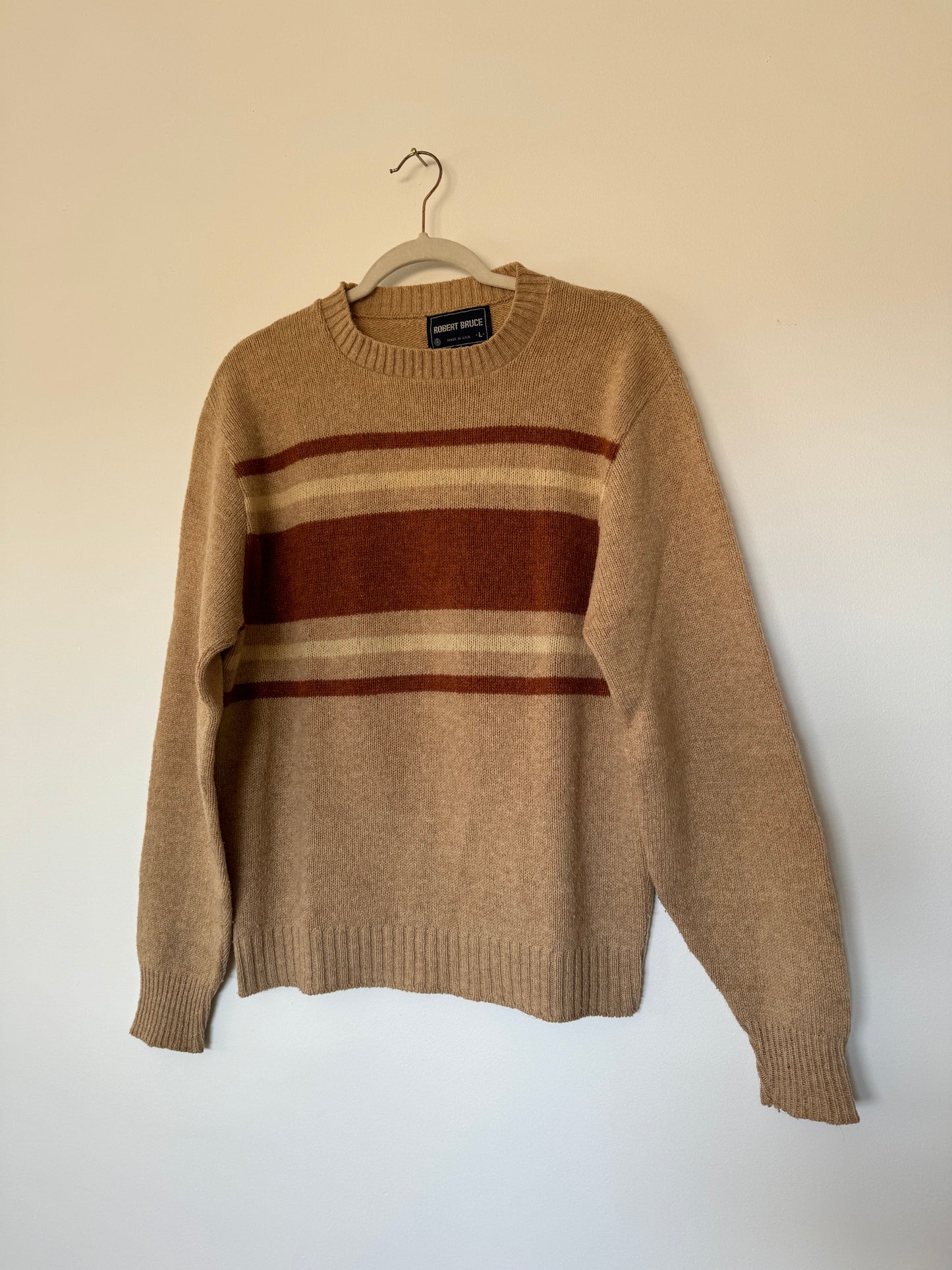 1980s Knit Stripe Sweater Sz M / L