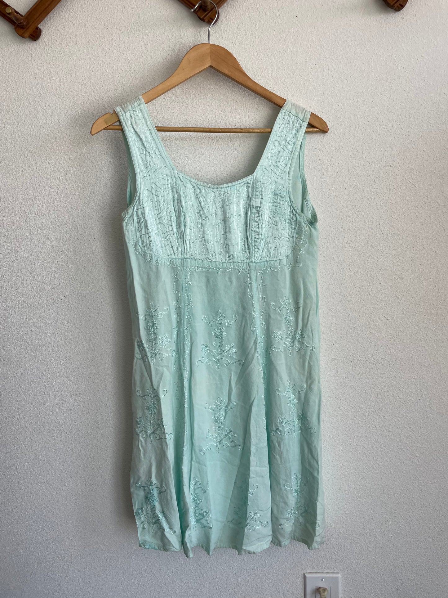 90s teal sun dress mini Sz M - L