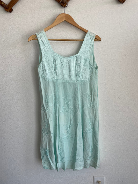 90s teal sun dress mini Sz M - L