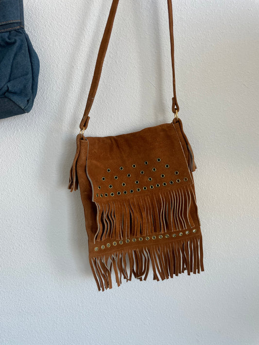 Vintage Fringe Leather Crossbodt