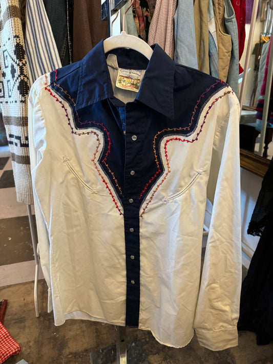 70s 2 Tone Pearlsnap Sz S