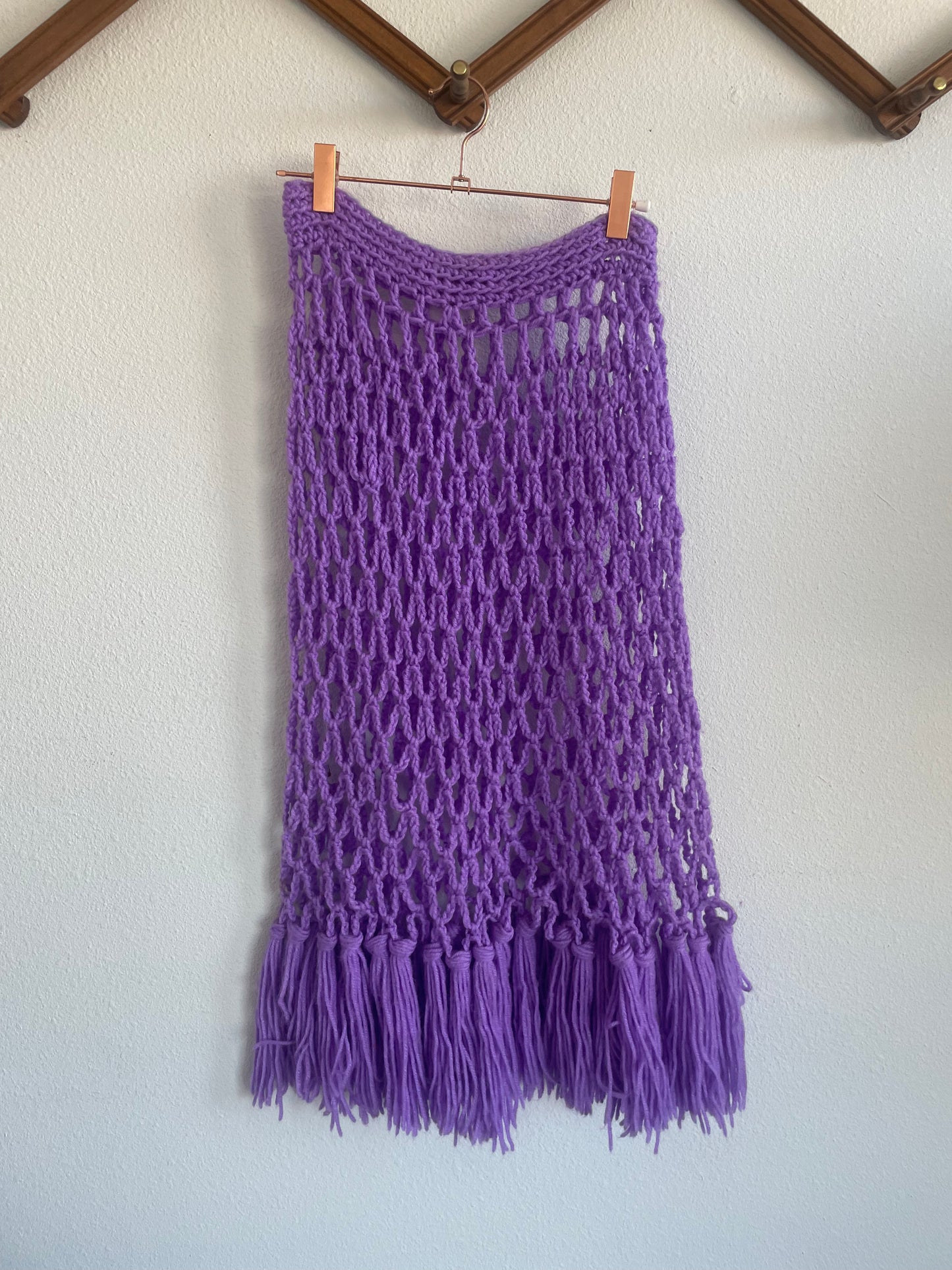 Vintage Afghan Fringe Skirt Sz S / M