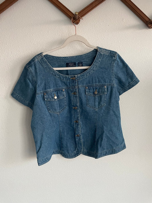 Denim Crazy Horse Top Sz L