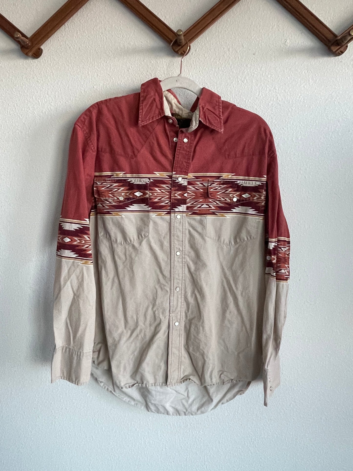 Vintage southwestern pearlsnap Sz L