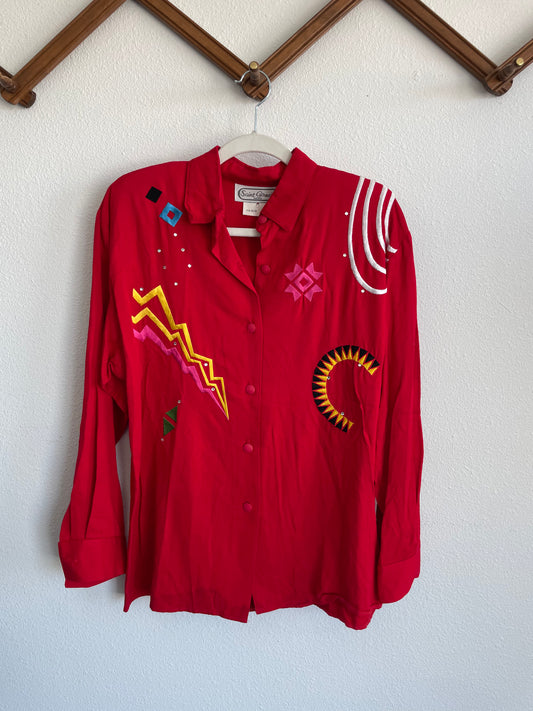 Vintage western cowgirl button up Sz S - M