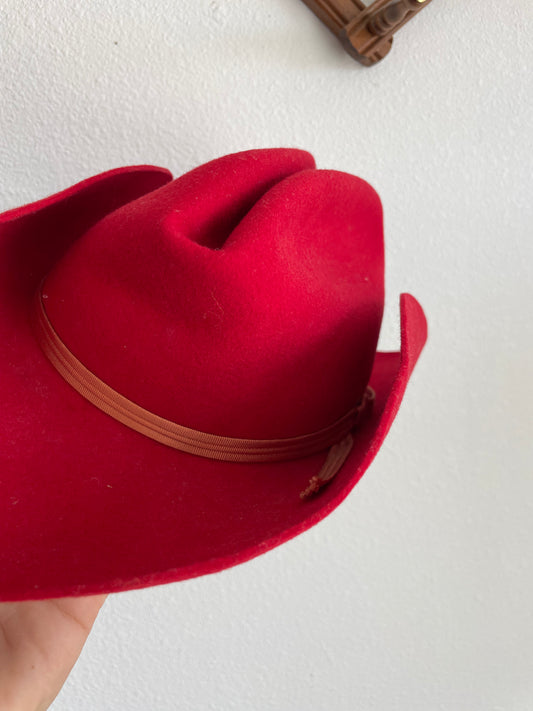 Vintage Red Dolly Cowboy Hat