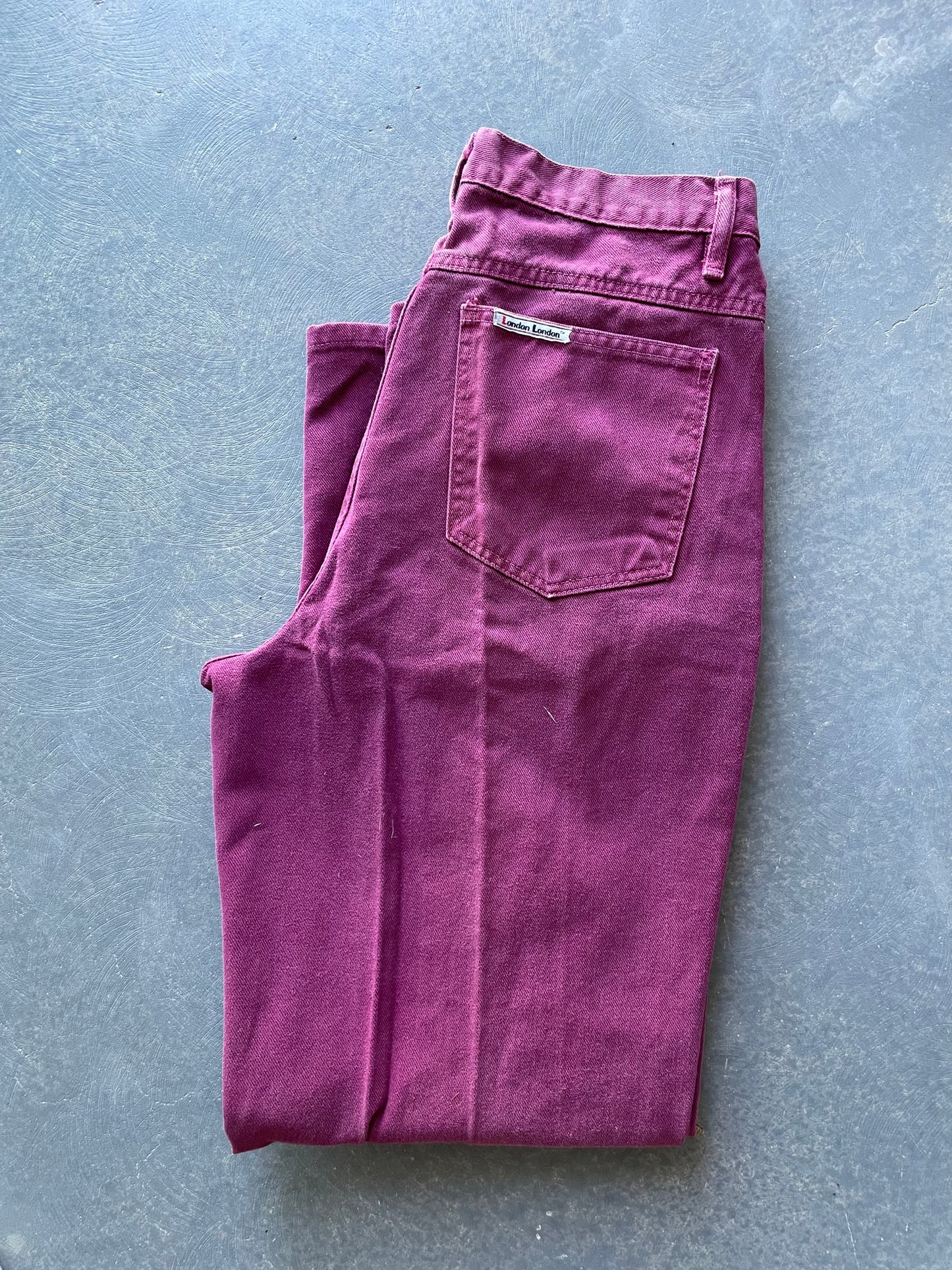 Maroon Western London Denim Sz 27/28