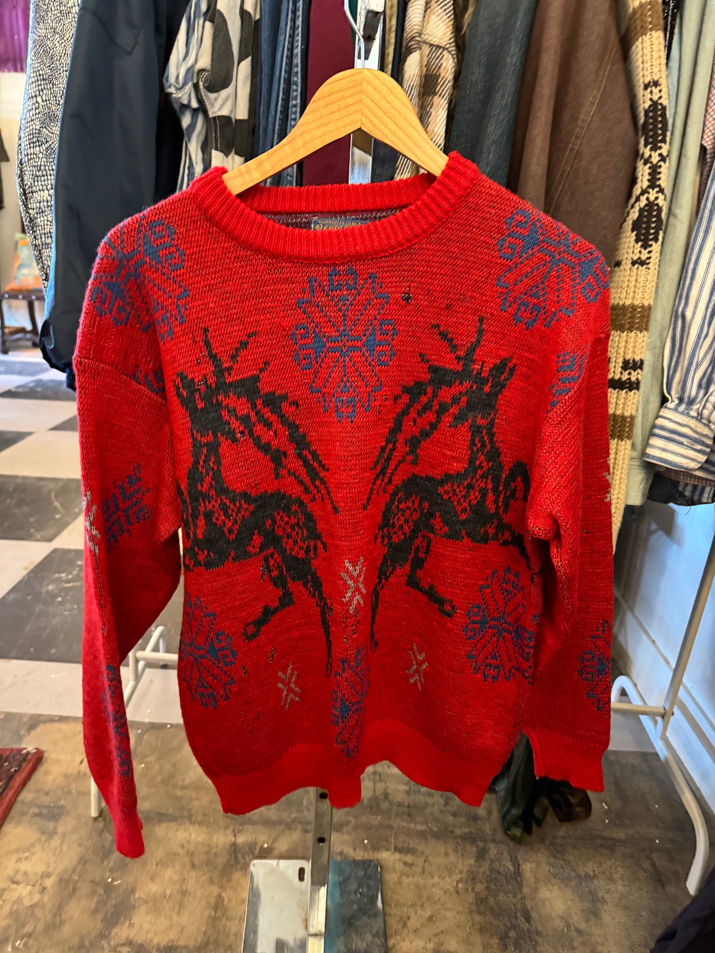 70s Pendleton Deer Knit Sz M